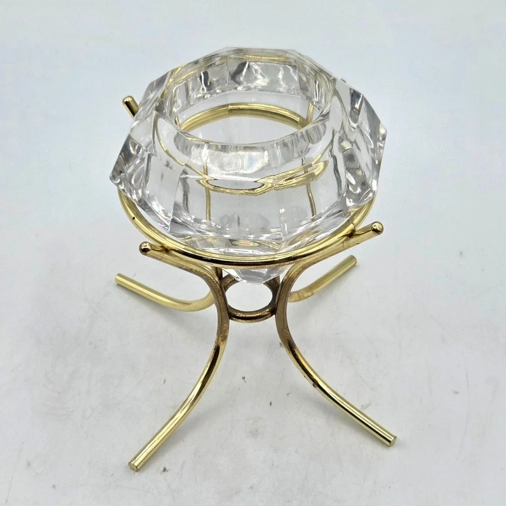 PartyLite 24% Lead Crystal Diamond Shaped Solitaire Votive Candle Holder - Picture 2 of 6